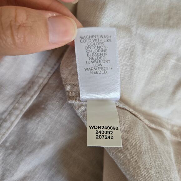 J. Jill Pure Jill Linen Maxi Dress Midi Dress Tan Watercolor Floral Women SP - Picture 11 of 11